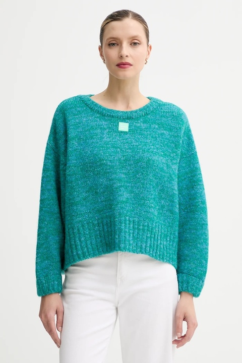 American Vintage sweter z dodatkiem wełny damski kolor turkusowy ciepły EAST18VM - zdjęcie produktu nr 1