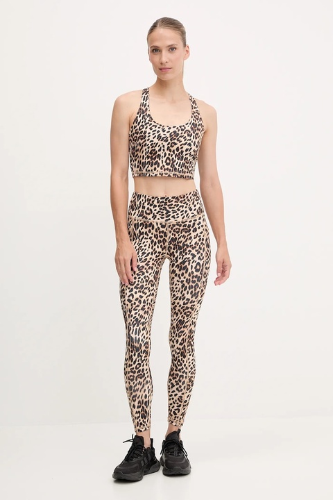 Dkny legginsy damskie kolor beżowy wzorzyste DP5P3491 - zdjęcie produktu nr 2