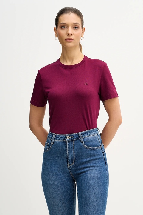 Calvin Klein Jeans t-shirt bawełniany damski kolor fioletowy LV047B224G - zdjęcie produktu nr 1
