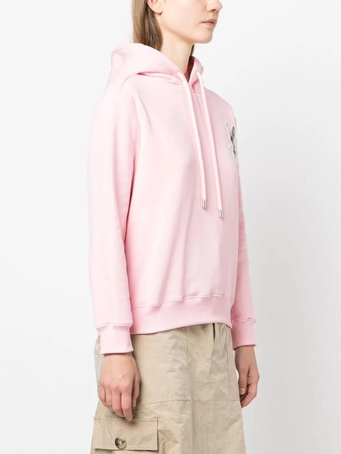 Lanvin rabbit-embroidered drawstring hoodie - Pink - zdjęcie produktu nr 2
