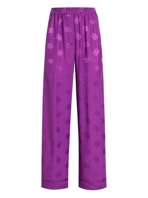 Dolce & Gabbana logo-patterned trousers - Purple - zdjęcie produktu nr 1