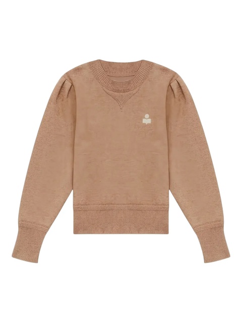 ISABEL MARANT puff-sleeve logo sweater - Neutrals - zdjęcie produktu nr 1