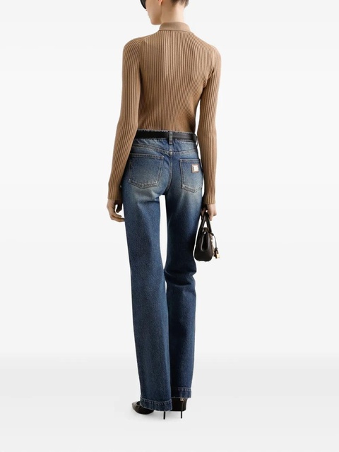 Dolce & Gabbana ribbed polo top - Neutrals - zdjęcie produktu nr 2