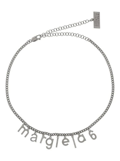 MM6 Maison Margiela logo-lettering necklace - Silver - zdjęcie produktu nr 1