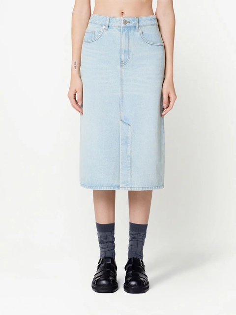 AMI Paris denim pencil midi skirt - Blue - zdjęcie produktu nr 2