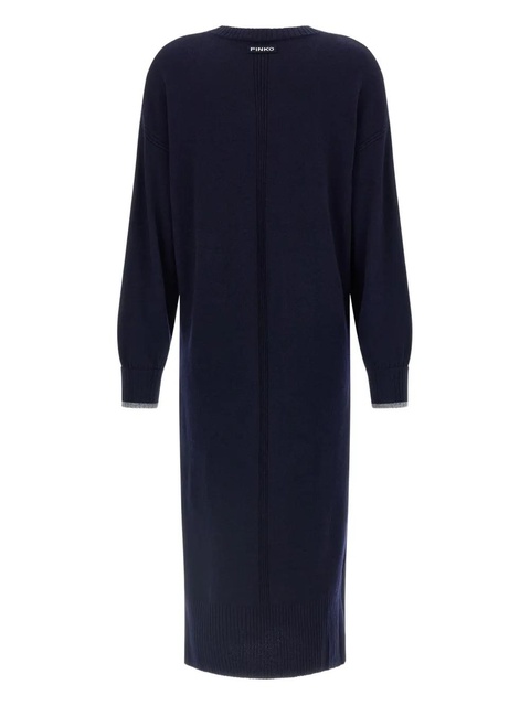 PINKO crew-neck contrast-trim maxi dress - Blue - zdjęcie produktu nr 1