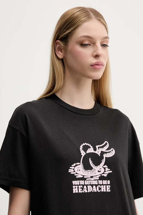 Vans t-shirt bawełniany damski kolor czarny VN000RCDBLK1 - zdjęcie produktu nr 2