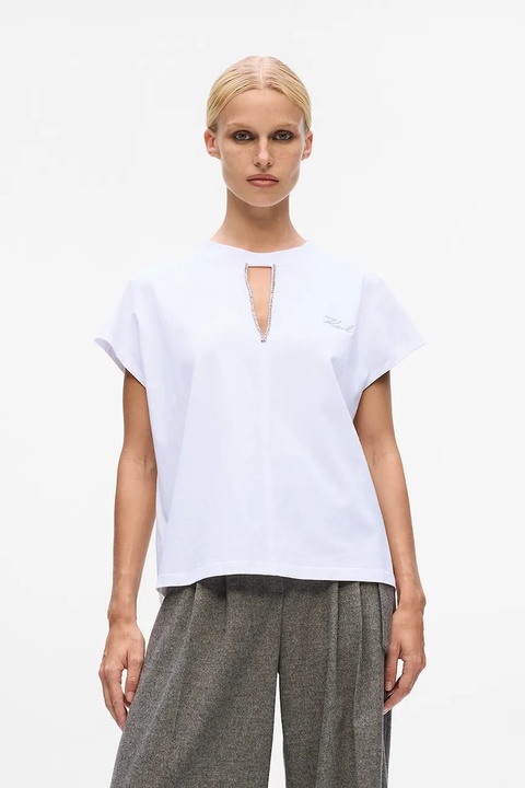 Karl Lagerfeld t-shirt bawełniany damski kolor biały A4W17046 - zdjęcie produktu nr 1