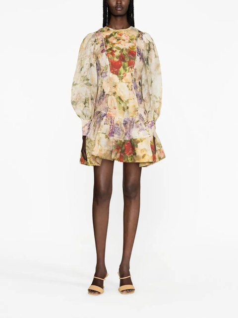 ZIMMERMANN Sensory Flip linen-silk minidress - Neutrals - zdjęcie produktu nr 2