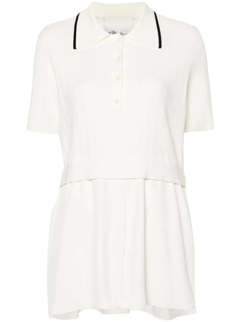 3.1 Phillip Lim pointelle-knit polo shirt - White - zdjęcie produktu nr 1