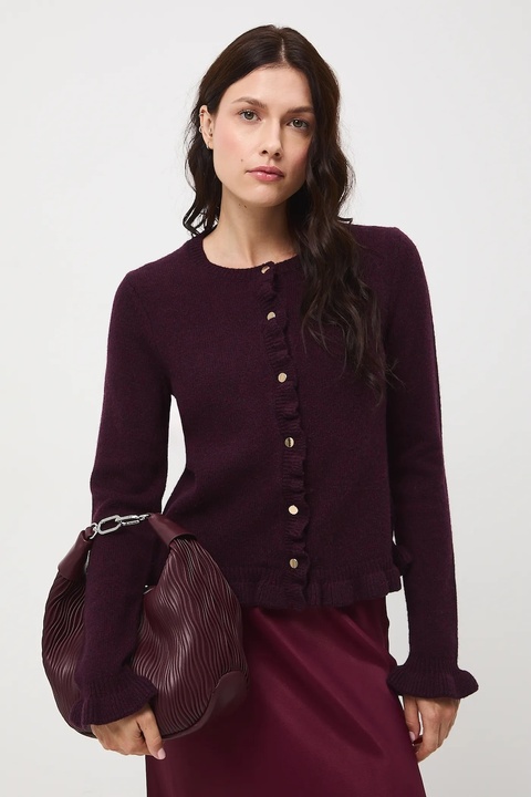 Medicine kardigan z wełną damskie kolor bordowy - zdjęcie produktu nr 1