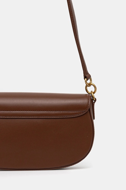 Tommy Hilfiger torebka skórzana kolor brązowy AW0AW18204 - zdjęcie produktu nr 2