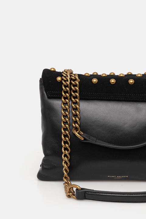 Kurt Geiger London torebka zamszowa KENSINGTON kolor czarny 5023005219 - zdjęcie produktu nr 1