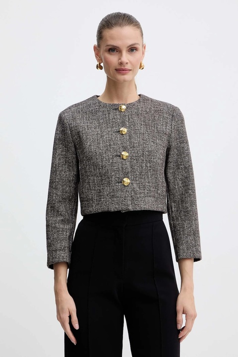 Pinko marynarka z domieszką wełny kolor brązowy jednorzędowa gładka 105708 A2QX - zdjęcie produktu nr 1