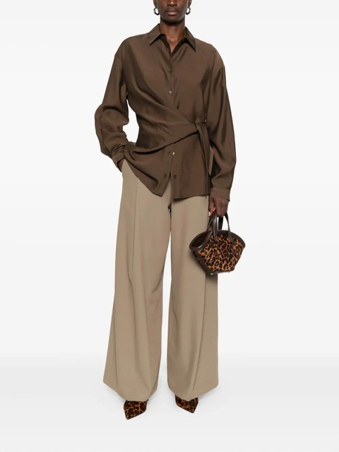 Eleh tie-detail shirt - Brown - zdjęcie produktu nr 1