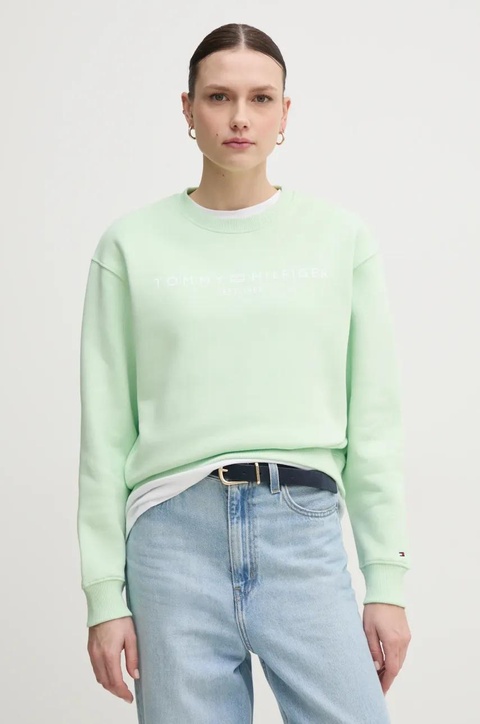 Tommy Hilfiger bluza damska kolor zielony z nadrukiem WW0WW39791 - zdjęcie produktu nr 1