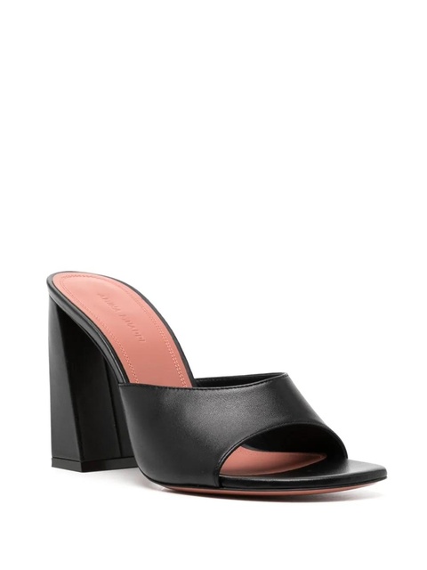 Amina Muaddi 95mm Brigitte leather mules - Black - zdjęcie produktu nr 2