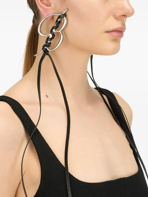 Blumarine B-Monogram drop earrings - Black - zdjęcie produktu nr 1