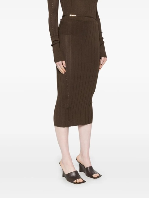 Jacquemus La jupe Pralù midi skirt - Brown - zdjęcie produktu nr 2