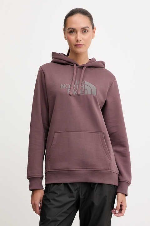 The North Face bluza Drew Peak damska kolor bordowy z kapturem z aplikacją NF0A89EHDUK1 - zdjęcie produktu nr 1