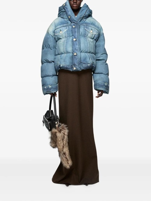 Acne Studios denim puffer hooded jacket - Blue - zdjęcie produktu nr 1