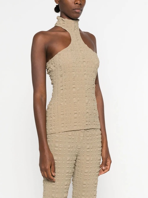 Nanushka checked seersucker top - Neutrals - zdjęcie produktu nr 2