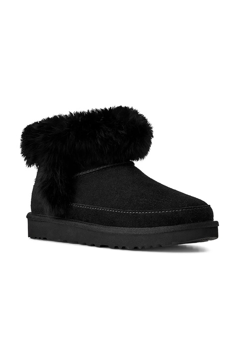 UGG śniegowce zamszowe Classic Ultra Mini Chalet kolor czarny 1173832.BLK - zdjęcie produktu nr 2