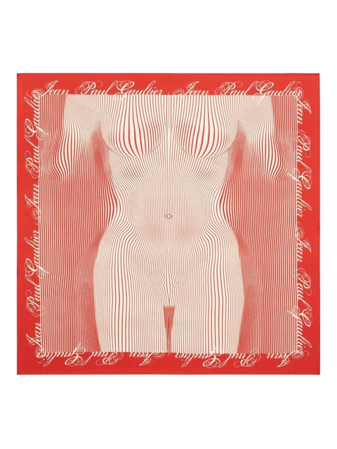Jean Paul Gaultier pinstripe body morphing scarf - Red - zdjęcie produktu nr 2