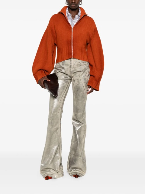 The Attico zip-front ribbed cardigan - Orange - zdjęcie produktu nr 1