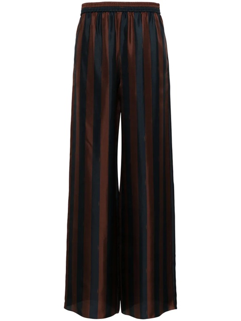 FENDI striped silk palazzo pants - Brown - zdjęcie produktu nr 1