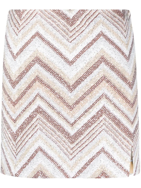 Missoni sequin-embellished zigzag-woven miniskirt - White - zdjęcie produktu nr 1
