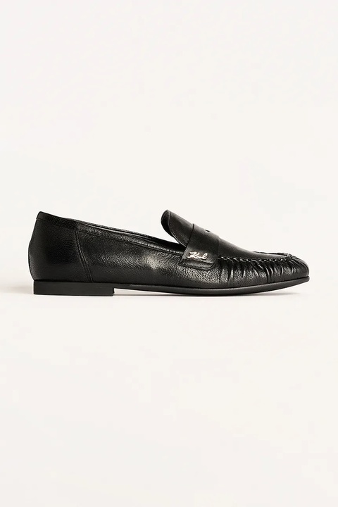 Karl Lagerfeld mokasyny skórzane ELEIA Loafer damskie kolor czarny na płaskim obcasie KL41121 - zdjęcie produktu nr 1
