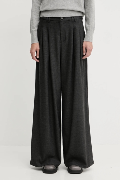 Marc O'Polo spodnie damskie kolor szary szerokie high waist 5000007653 - zdjęcie produktu nr 1