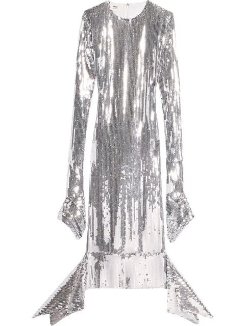 AMI Paris sequin-embellished midi dress - Silver - zdjęcie produktu nr 1