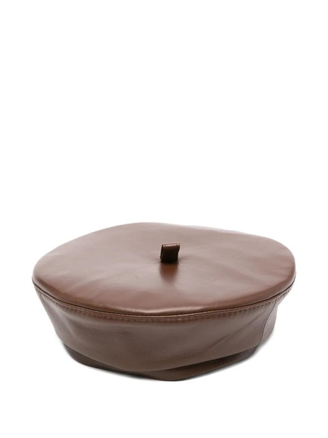 Ruslan Baginskiy leather beret - Brown - zdjęcie produktu nr 1