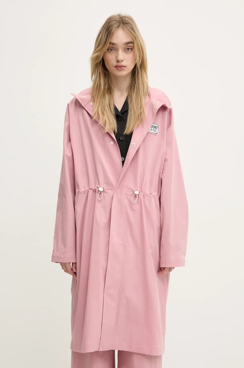 Moschino Jeans parka damska kolor różowy przejściowa 0609 3224 - zdjęcie produktu nr 1