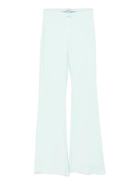 BY FAR Stella elastic-waist flared trousers - Green - zdjęcie produktu nr 1