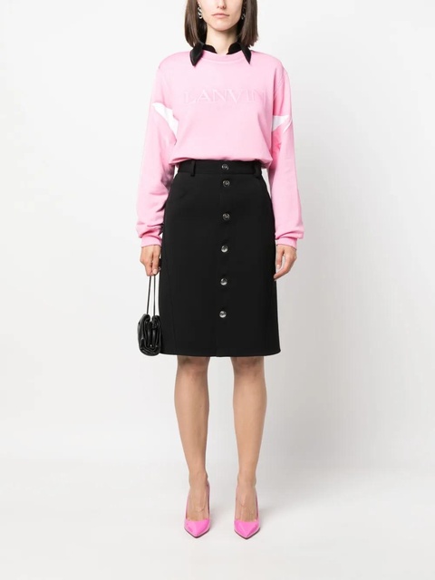 Lanvin embroidered-logo crew-neck sweatshirt - Pink - zdjęcie produktu nr 2