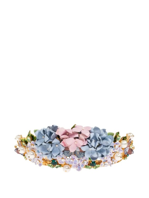 Dolce & Gabbana floral-embellished headband - Blue - zdjęcie produktu nr 1