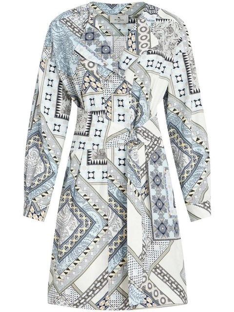 ETRO mix-print belted dress - White - zdjęcie produktu nr 1