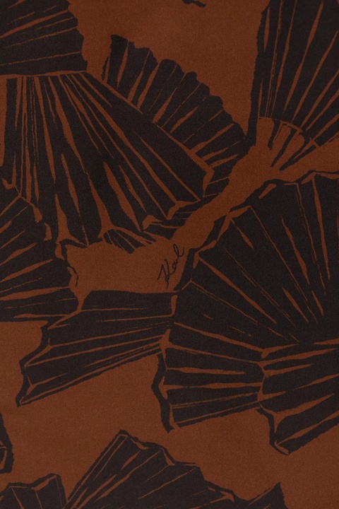 Karl Lagerfeld apaszka jedwabna K/SIGNATURE damska kolor brązowy wzorzysta B1W33024 - zdjęcie produktu nr 2