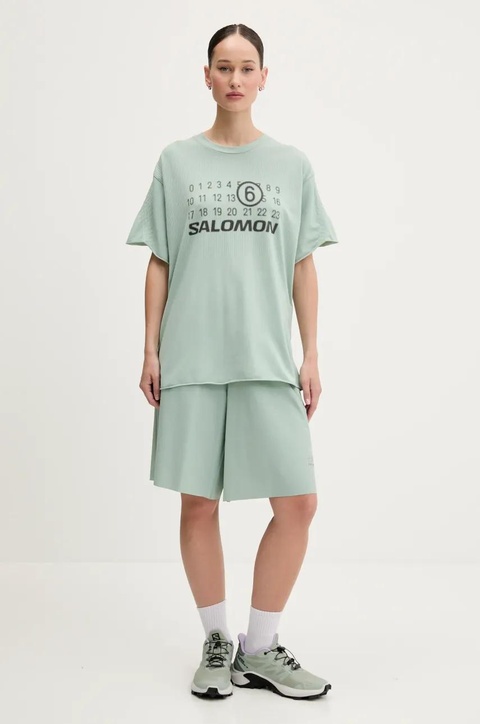 MM6 Maison Margiela x Salomon t-shirt damski kolor turkusowy S52GC0345 - zdjęcie produktu nr 2