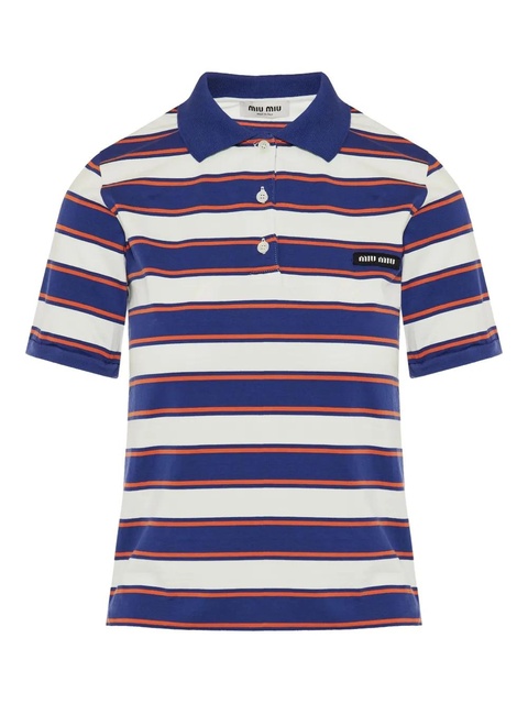 Miu Miu striped polo shirt - Blue - zdjęcie produktu nr 1