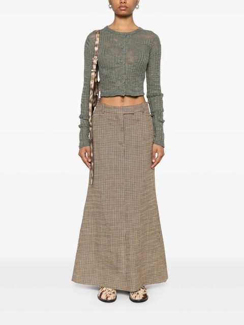 Acne Studios ribbed semi-sheer cardigan - Green - zdjęcie produktu nr 1