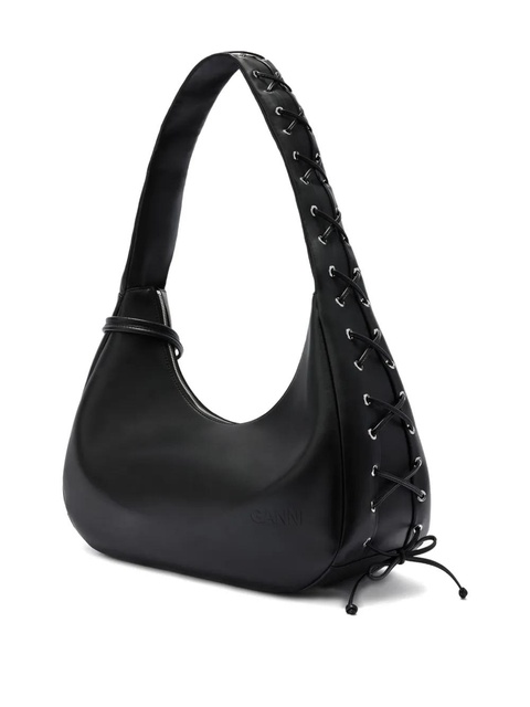GANNI Hobo medium laces shoulder bag - Black - zdjęcie produktu nr 2