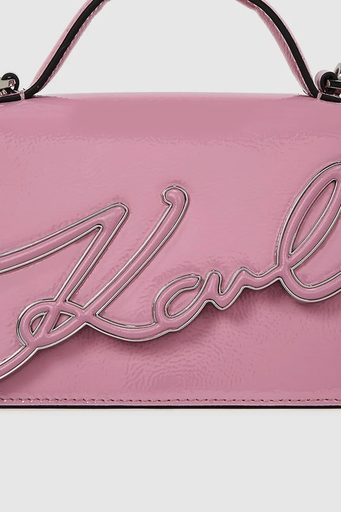 Karl Lagerfeld torebka skórzana kolor różowy A4W30033 - zdjęcie produktu nr 2