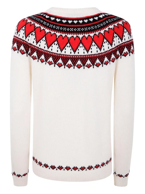 MC2 Saint Barth nordic-style heart print sweater - White - zdjęcie produktu nr 2