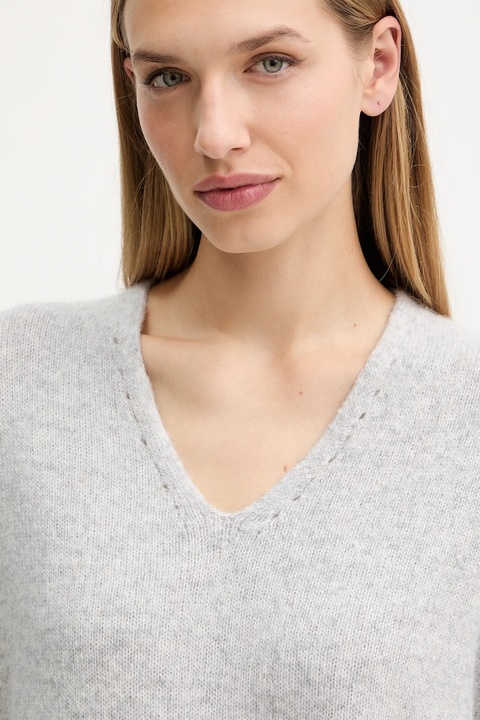 BOSS Orange sweter z dodatkiem wełny damski kolor szary 50550464 - zdjęcie produktu nr 2