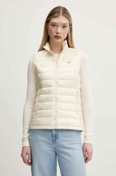 Guess Jeans bezrękawnik damski kolor beżowy przejściowy W5RN55 WHAB2 - zdjęcie produktu nr 1