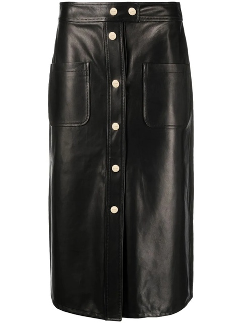 ETRO leather A-line skirt - Black - zdjęcie produktu nr 2